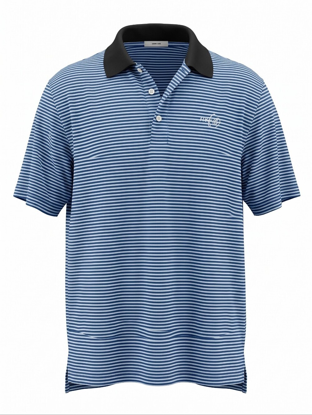 Peter Millar Navy and Black Striped Golf Polo Athletic Athleisure Shirt Size L